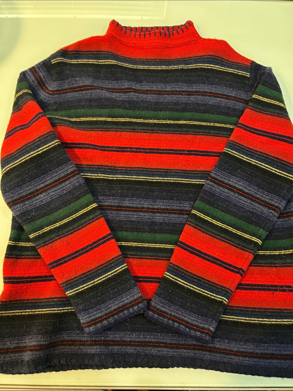 Gorgeous Lauren Ralph Lauren Striped southwest lambswool mock turtleneck sweater